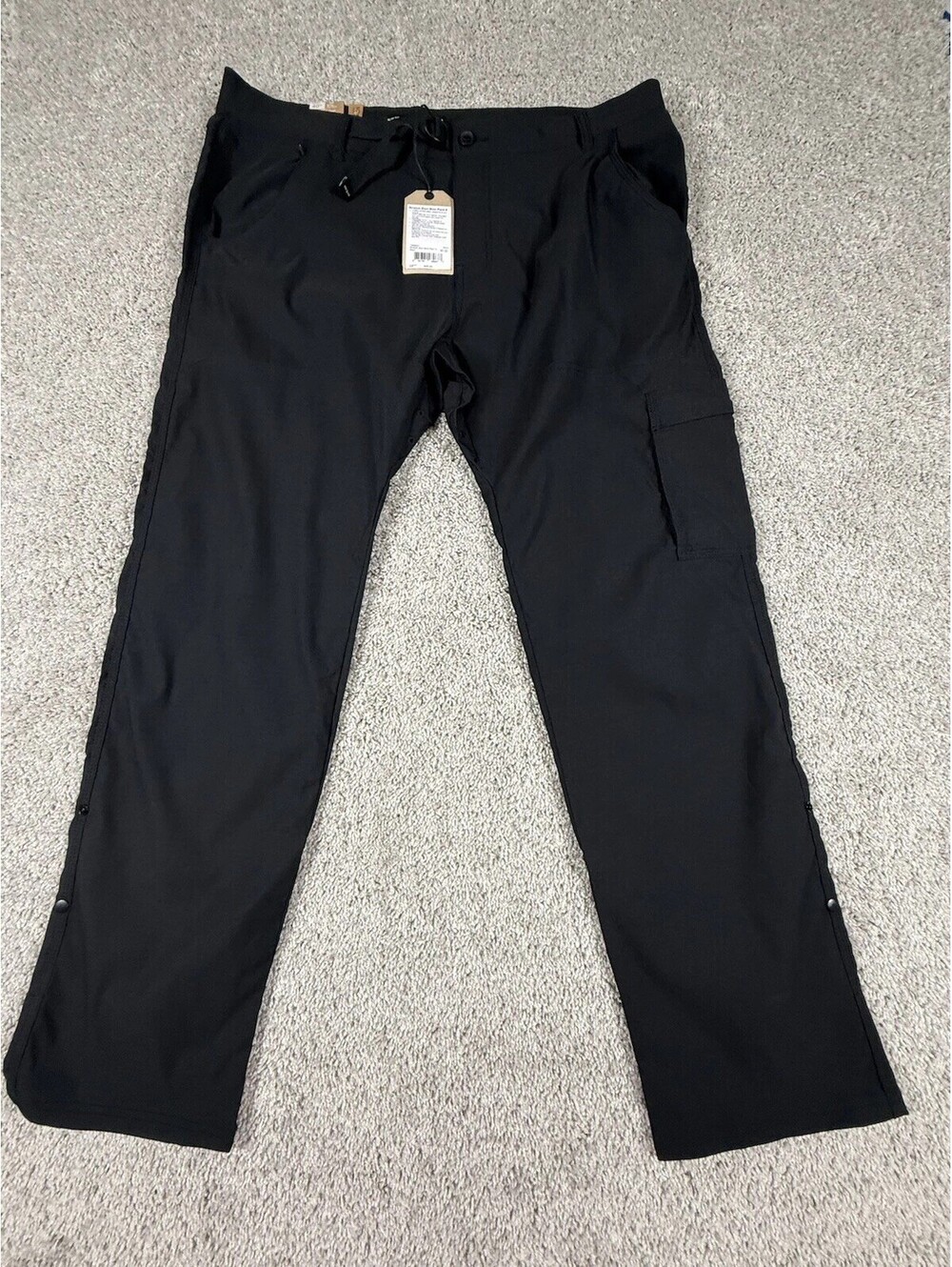 Prana Zion Slim Pant II Mens 40 X 32 Black Tapered Leg NWT